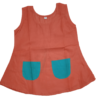AEMILIA  Baby Girls Midi/Knee Length Casual Dress  (Orange, Sleeveless)