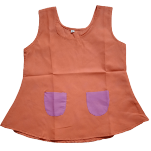 AEMILIA  Baby Girls Midi/Knee Length Casual Dress  (Light Orange, Sleeveless)