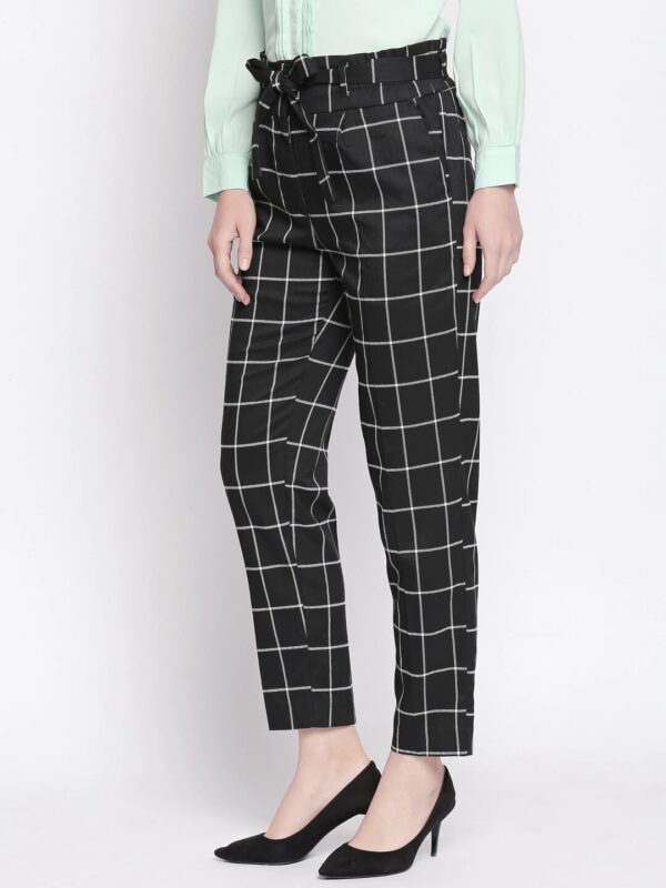 Black Check Pent Pattern Ankle Length for Girls & Women - Image 3
