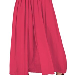 Women's Stretch Full Flared Palazzo (Peaches Red)