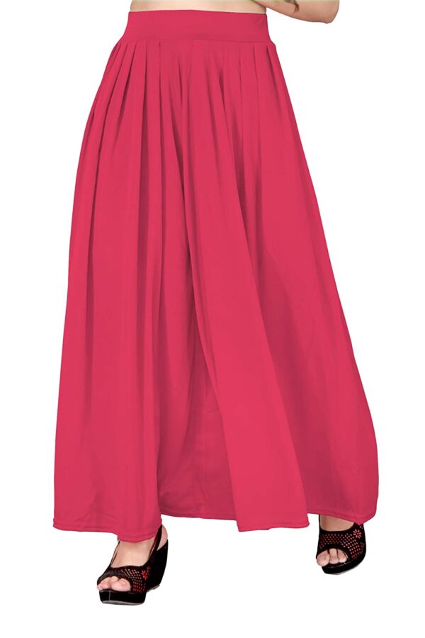 Women's Stretch Full Flared Palazzo (Peaches Red)