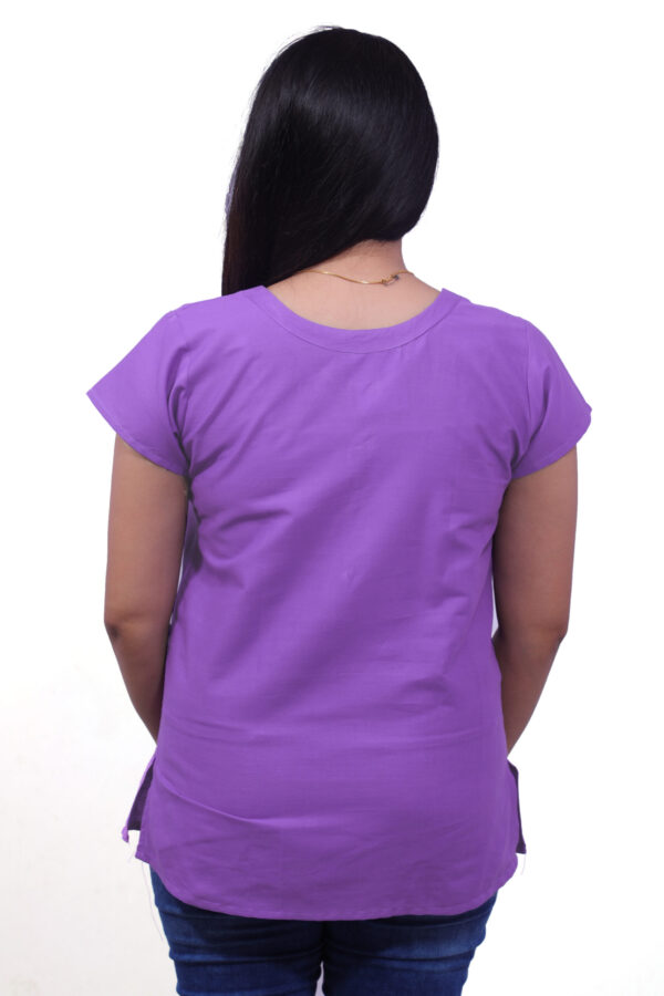 AEMILIA Casual Regular Sleeves Solid Women Purple Top - Image 4