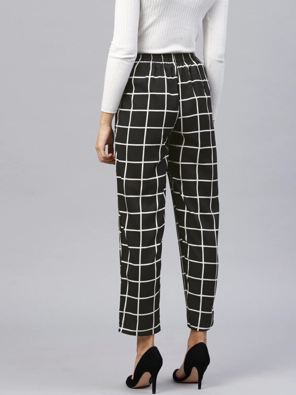 Black Check Pent Pattern Ankle Length for Girls & Women - Image 5
