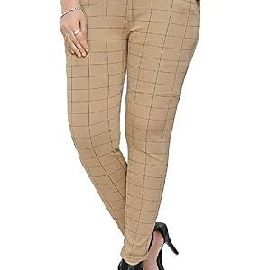 Women's Regular Fit Jeggings (Beige)