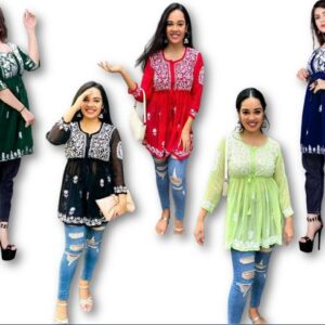 Poly Crepe Short Kurti Tunic Top