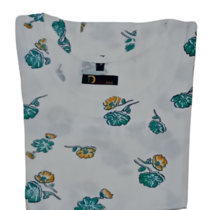 Flower Print - Rayon Cap Sleeve Kurti