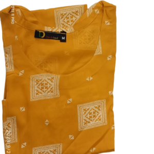 Full Kurti - Fused Neck Lines - Cotton  - Pure Rayon - Geometric Patties
