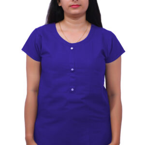 AEMILIA Casual Regular Sleeves Solid Women Dark Blue Top