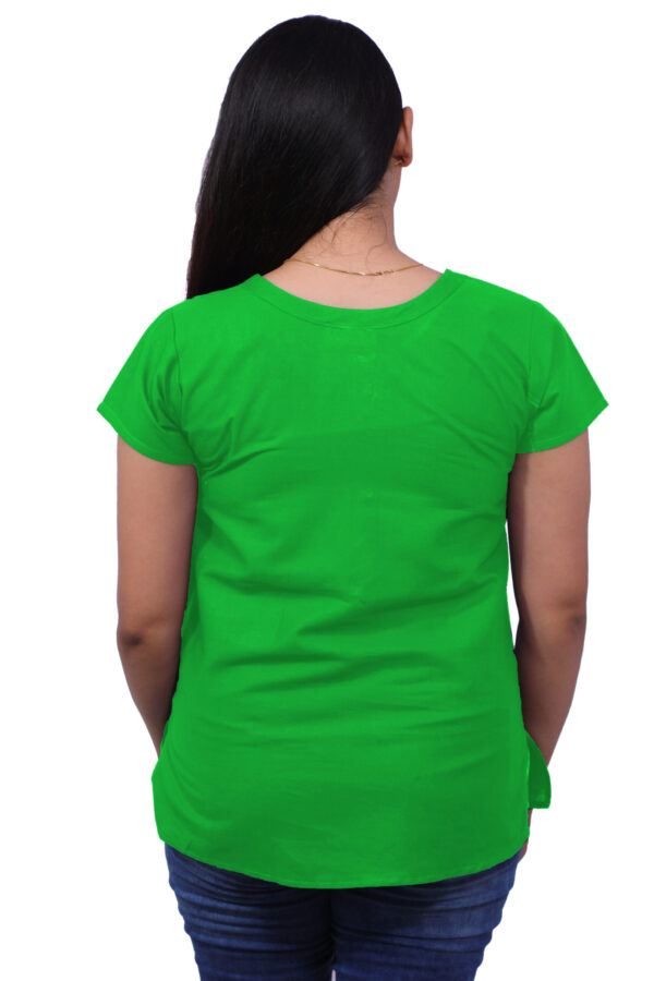 AEMILIA Casual Regular Sleeves Solid Women Parrot Green Top - Image 2