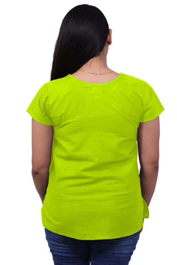 AEMILIA Casual Regular Sleeves Solid Women Lime Top - Image 3