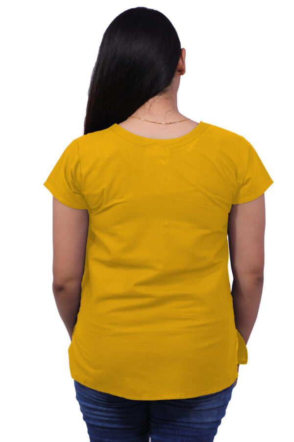 AEMILIA Casual Regular Sleeves Solid Women Mustered Top - Image 3