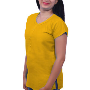 AEMILIA Casual Regular Sleeves Solid Women Mustered Top