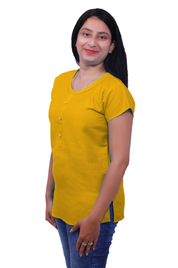 AEMILIA Casual Regular Sleeves Solid Women Mustered Top