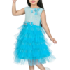 Garments Girl's Slveless Round Neck Below Knee Length Fit & Flare Dress-Frock Blue color (26-28-30-32-34) - Image 5