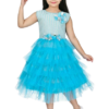 Garments Girl's Slveless Round Neck Below Knee Length Fit & Flare Dress-Frock Blue color (26-28-30-32-34)