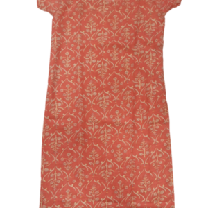 DESIGNER SERIES ORANGE KURTIS -FLOWER PRINT-HALF SLEEVES