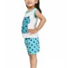 KIDS- TOP WITH HOT PANT- WHITE AND SKY BLUE (20-22-24) - Image 3