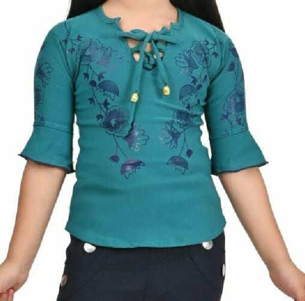 KIDS -TOP WITH PANT TEAL COLOR (26-28-30) - Image 4