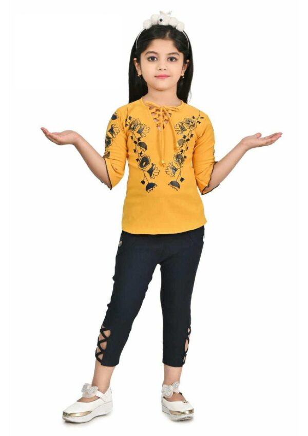 KIDS TOP WITH PANT YELLOW COLOR (32-34) - Image 6