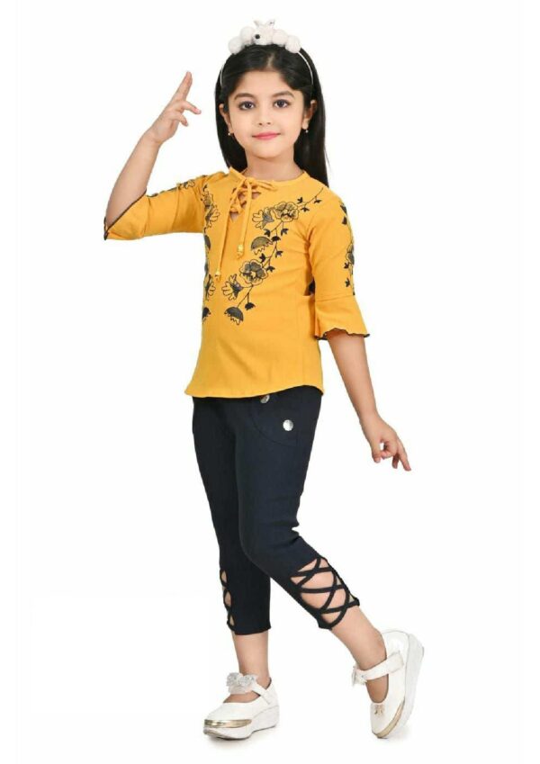 KIDS TOP WITH PANT YELLOW COLOR (32-34) - Image 2