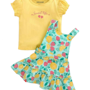 KIDS- TOP WITH SKIRT LIGHT YELLOW- (20-22-24)