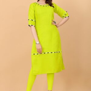 RAYON DESIGNER KURTIS-LIME COLOR