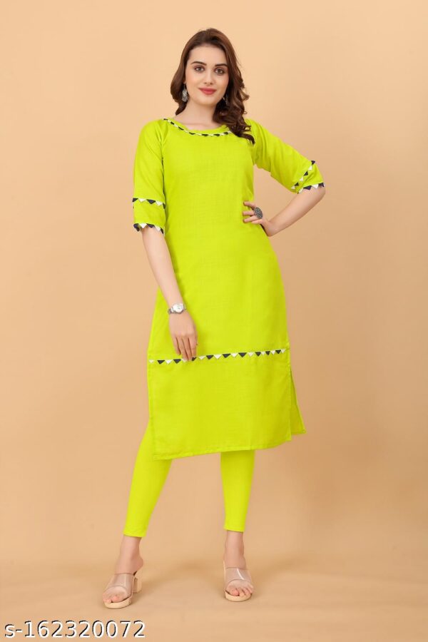 RAYON DESIGNER KURTIS-LIME COLOR - Image 3