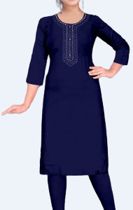 Rayon Gala work pattern kurti for women.