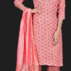 D Capsule Flower Print Kurti With Pant and Dupatta