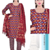 D Capsule Flower Print Kurti With Pant and Dupatta - Image 2
