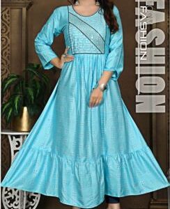 Rayon ghera designer kurti for women.