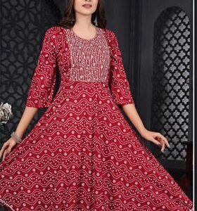 Rayon ghera designer kurti for women.