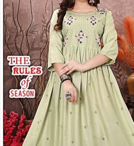 Rayon ghera designer kurti for women.