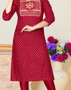 Rayon tabla work kurti for women.
