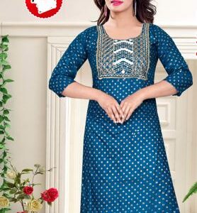 Rayon tabla work kurti for women.