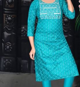 Rayon tabla work kurti for women.