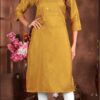 Tildi work silk kurti for women.