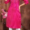 Tildi work silk kurti for women.